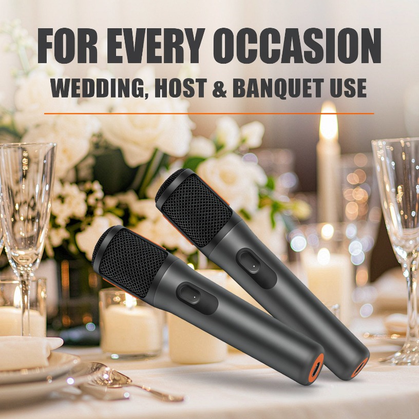 Event & Party Supply - Wireless Microphone Dual Handheld AES-128 Encrypted