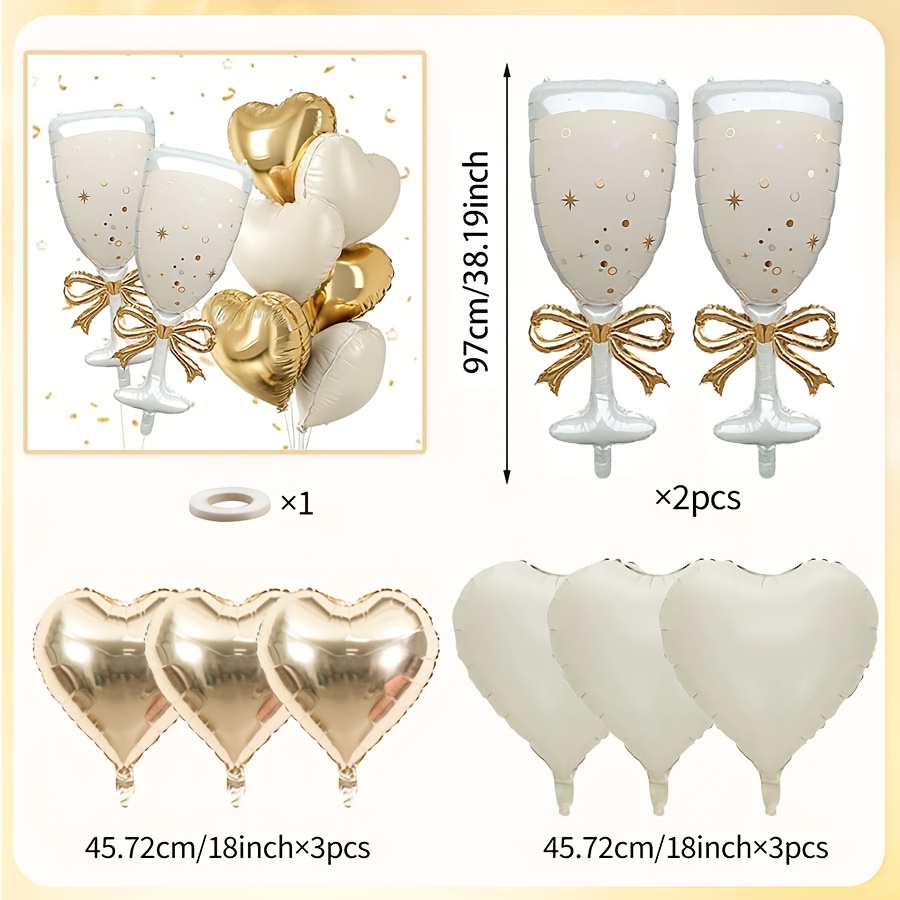 9pcs Champagne Wine Glass Them - огляд і ціна Balloon Pump Hand