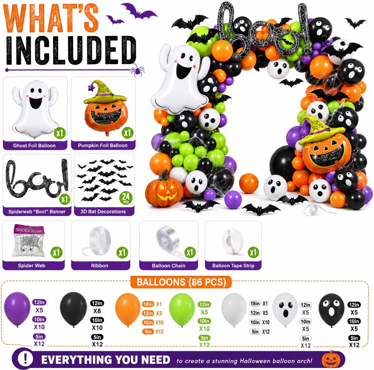 184Pcs Halloween Balloon Arch  - огляд і ціна Balloon Arch Kit